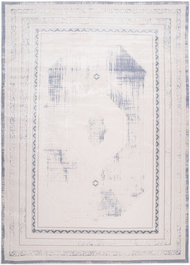 Jade 48 Blue Polyester Viscose Area Rug - Blue, Machine Loom, 7' 8" X 10' 5" (1 Rug)