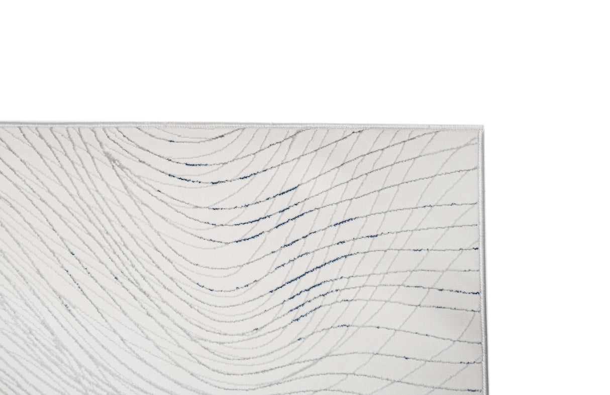 Jade 49 Blue/Cream Polyester Viscose Area Rug - Blue/Cream, 9' 8" X 13' (1 Piece)