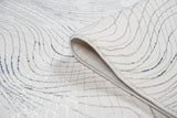 Jade 49 Blue/Cream Polyester Viscose Area Rug - Blue/Cream, 9' 8" X 13' (1 Piece)