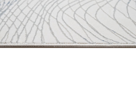 Jade 49 Blue/Cream Polyester Viscose Area Rug - Blue/Cream, 9' 8" X 13' (1 Piece)