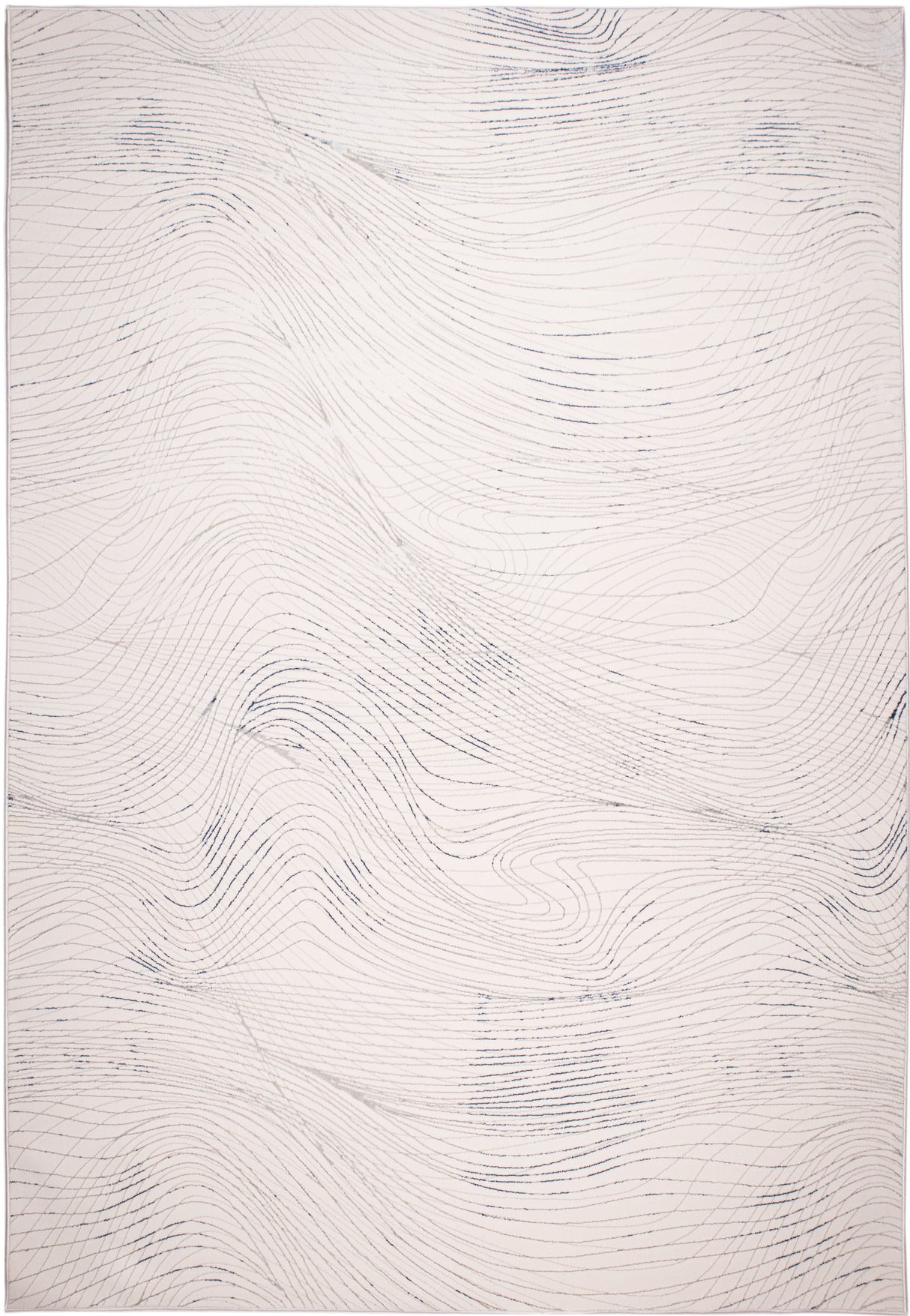 Jade 49 Blue/Cream Polyester Viscose Area Rug - Blue/Cream, 9' 8" X 13' (1 Piece)