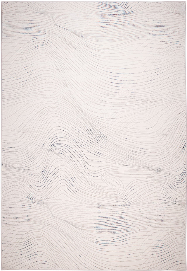Jade 49 Blue/Cream Polyester Viscose Area Rug - Blue/Cream, 9' 8" X 13' (1 Piece)