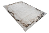 Jade 50 Brown/Cream Area Rug - Brown/Cream, 100% Polyester/Shiny Viscose, Machine Loom, Made In Turkey (9' 8" X 13')