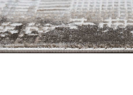 Jade 50 Brown/Cream Area Rug - Brown/Cream, 100% Polyester/Shiny Viscose, Machine Loom, Made In Turkey (9' 8" X 13')