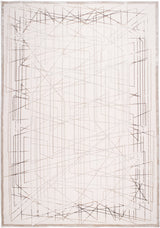 Jade 51 Polyester Viscose Area Rug - Brown/Cream, Machine Loom, Made In Turkey, 9' 8" X 13' (1 Rug)