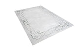 Jade 52 Polyester Shiny Viscose Area Rug - Green/Cream, Machine Loom, Made In Turkey (9' 8" X 13')