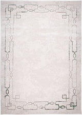Jade 52 Polyester Shiny Viscose Area Rug - Green/Cream, Machine Loom, Made In Turkey (9' 8" X 13')