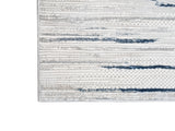 Jade 53 Blue/Cream Polyester Viscose Area Rug - Blue/Cream, Machine Loom, Made In Turkey (1 Piece)