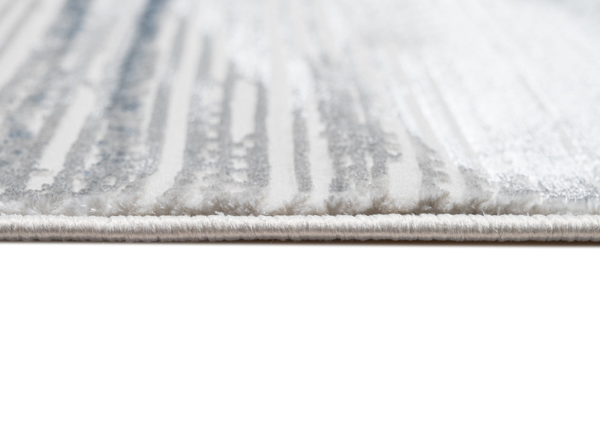Jade 53 Blue/Cream Polyester Viscose Area Rug - Blue/Cream, Machine Loom, Made In Turkey (1 Piece)