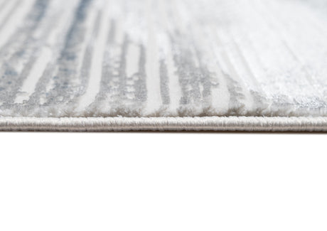 Jade 53 Blue/Cream Polyester Viscose Area Rug - Blue/Cream, Machine Loom, Made In Turkey (1 Piece)