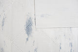 Jade 55 Area Rug - Blue/Cream, 100% Polyester/Shiny Viscose, Machine Loom, Made In Turkey (9' 8" X 13')