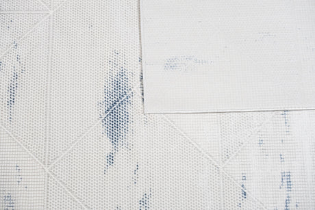 Jade 55 Area Rug - Blue/Cream, 100% Polyester/Shiny Viscose, Machine Loom, Made In Turkey (9' 8" X 13')