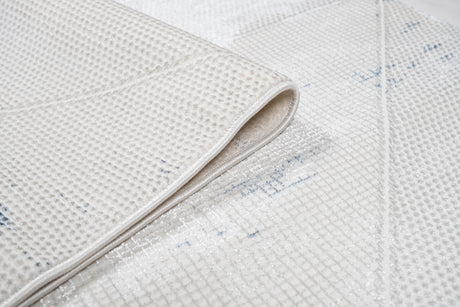 Jade 55 Area Rug - Blue/Cream, 100% Polyester/Shiny Viscose, Machine Loom, Made In Turkey (9' 8" X 13')