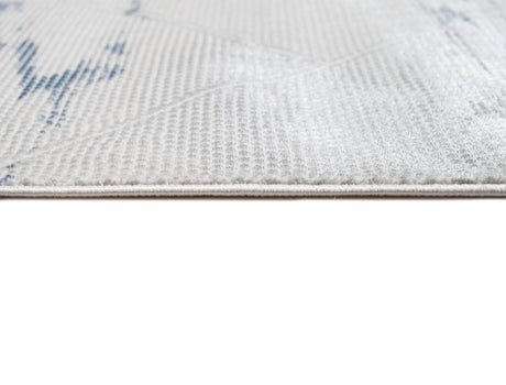 Jade 55 Area Rug - Blue/Cream, 100% Polyester/Shiny Viscose, Machine Loom, Made In Turkey (9' 8" X 13')