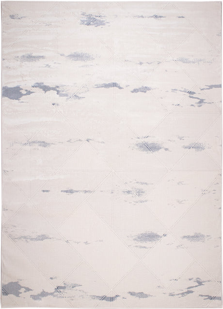 Jade 55 Area Rug - Blue/Cream, 100% Polyester/Shiny Viscose, Machine Loom, Made In Turkey (9' 8" X 13')
