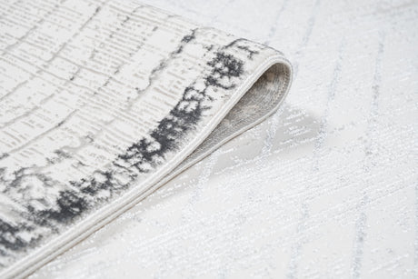 Jade 56 Area Rug - Dark Grey/Cream, 100% Polyester/Shiny Viscose, Machine Loom, Made In Turkey (9' 8" X 13')