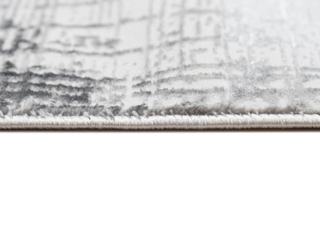 Jade 56 Area Rug - Dark Grey/Cream, 100% Polyester/Shiny Viscose, Machine Loom, Made In Turkey (9' 8" X 13')