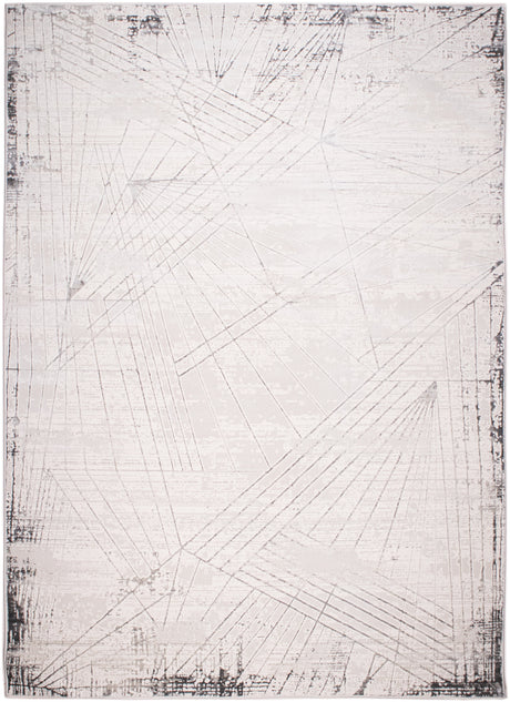 Jade 56 Area Rug - Dark Grey/Cream, 100% Polyester/Shiny Viscose, Machine Loom, Made In Turkey (9' 8" X 13')
