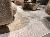 Jade 57 Area Rug - Brown/Cream, 100% Polyester/Shiny Viscose, Machine Loom, Made In Turkey, 9' 8" X 13' (1 Piece)