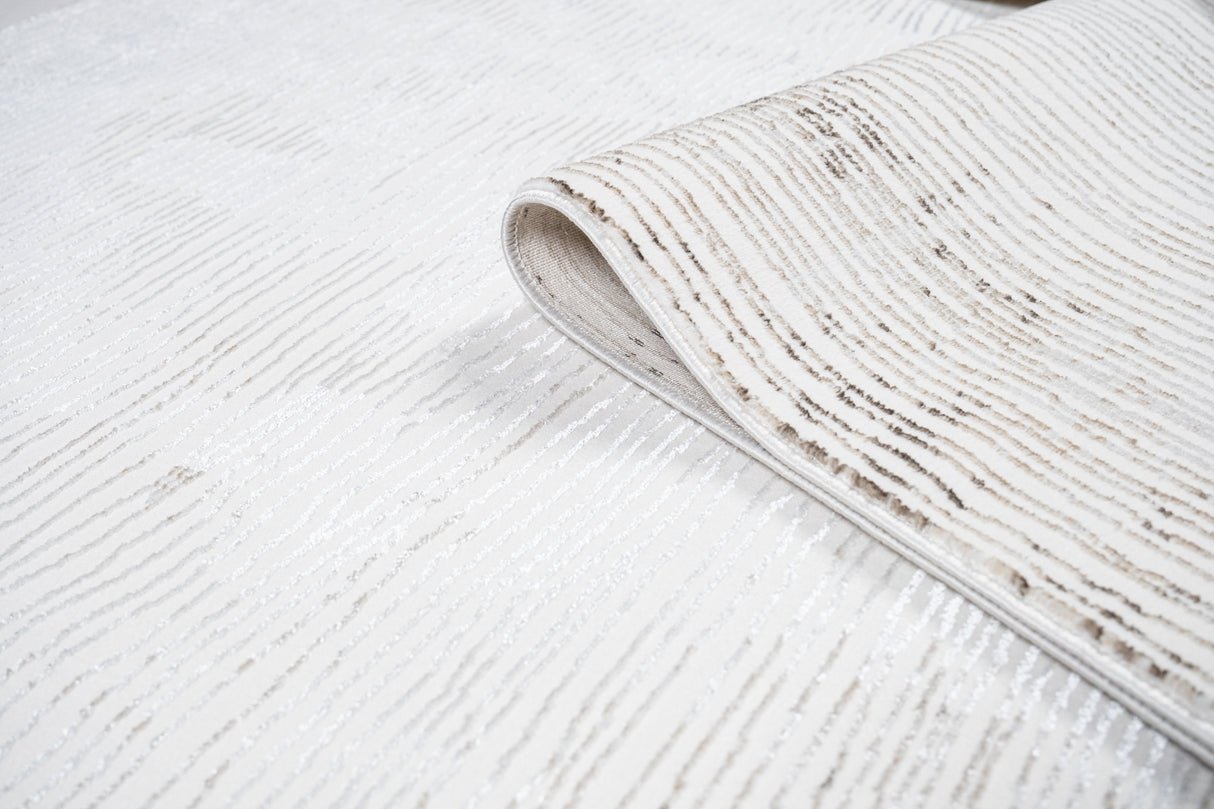 Jade 57 Area Rug - Brown/Cream, 100% Polyester/Shiny Viscose, Machine Loom, Made In Turkey, 9' 8" X 13' (1 Piece)