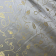 Jaipur Silk Fabric - Metallic Base Abstract Leaves, 54" Width (1 Yard)