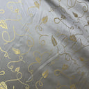 Jaipur Silk Fabric - Metallic Base Abstract Leaves, 54" Width (1 Yard)