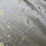 Jaipur Silk Fabric - Metallic Base Abstract Leaves, 54" Width (1 Yard)