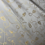 Jaipur Silk Fabric - Metallic Base Abstract Leaves, 54" Width (1 Yard)