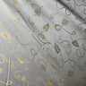 Jaipur Silk Fabric - Metallic Base Abstract Leaves, 54" Width (1 Yard)