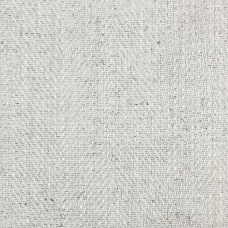 James Linen Blend Fabric - Natural Herringbone, 55" Width (1 Yard)