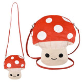 Mushroom Plush Crossbody Bag 10"x11"