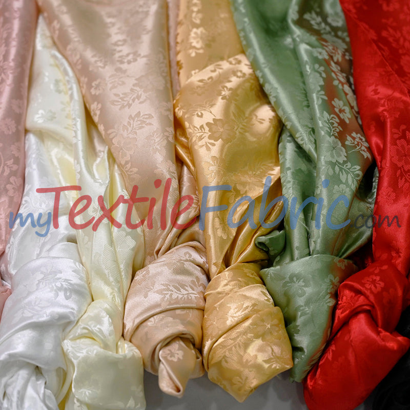 Jasmine Jacquard Polyester Fabric - Floral Brocade, 60" Width (1 Yard)