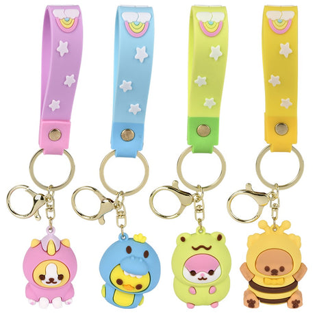 Kawaii Animal Wristlet Clip-On (24 Pc Display)