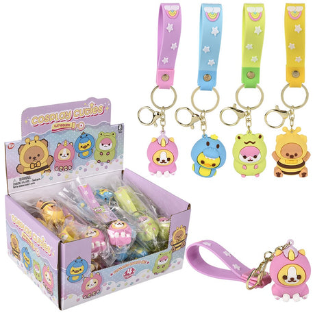 Kawaii Animal Wristlet Clip-On (24 Pc Display)