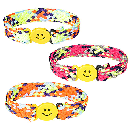 Smile Face Braided Bracelet (1 DZ)
