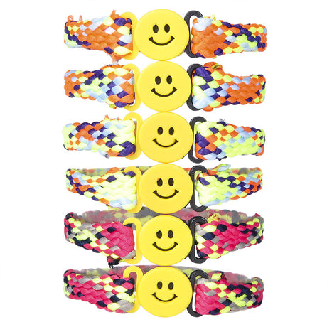 Smile Face Braided Bracelet (1 DZ)