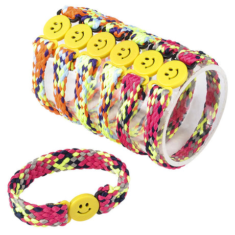 Smile Face Braided Bracelet (1 DZ)