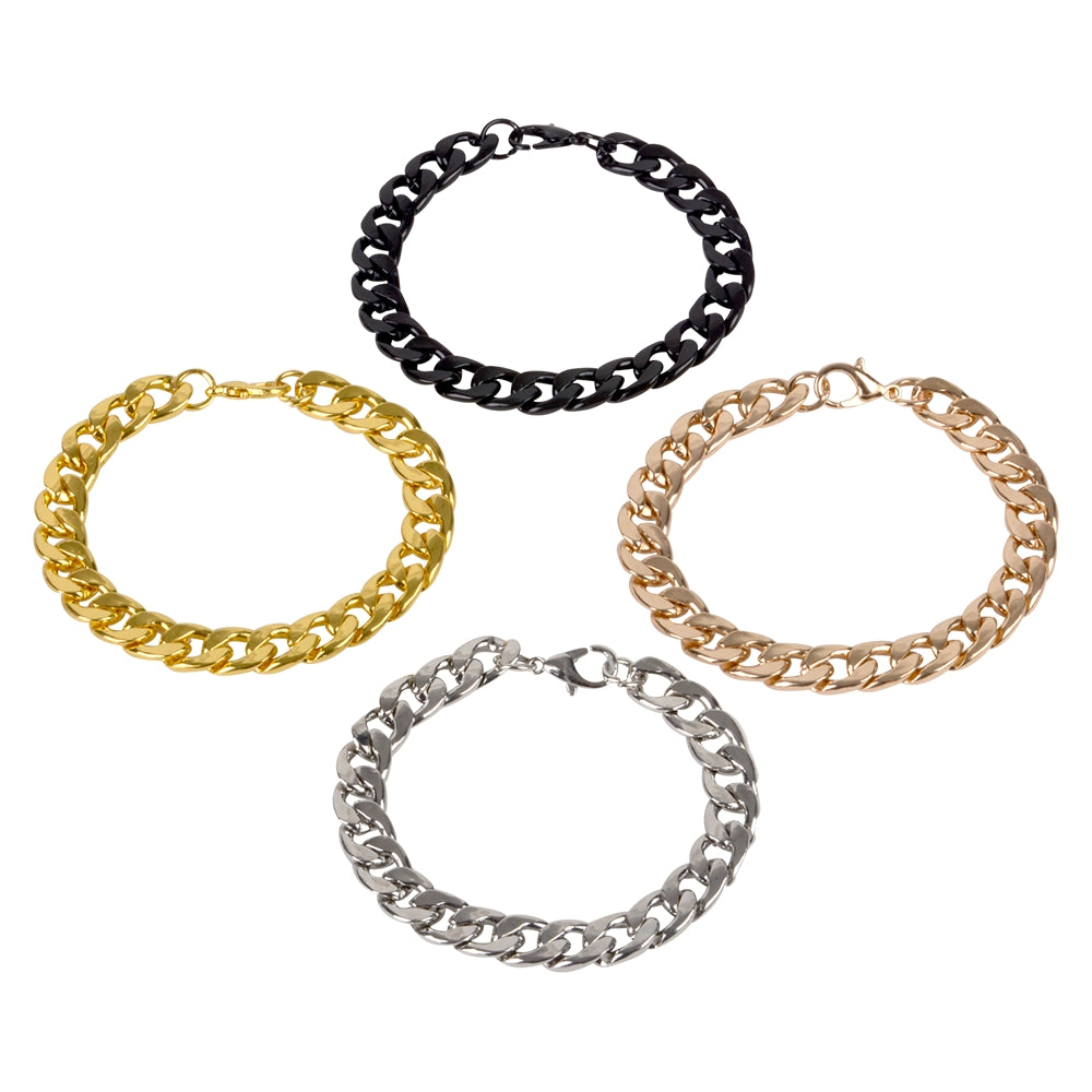 Metal Curb Chain Bracelet (1 DZ)