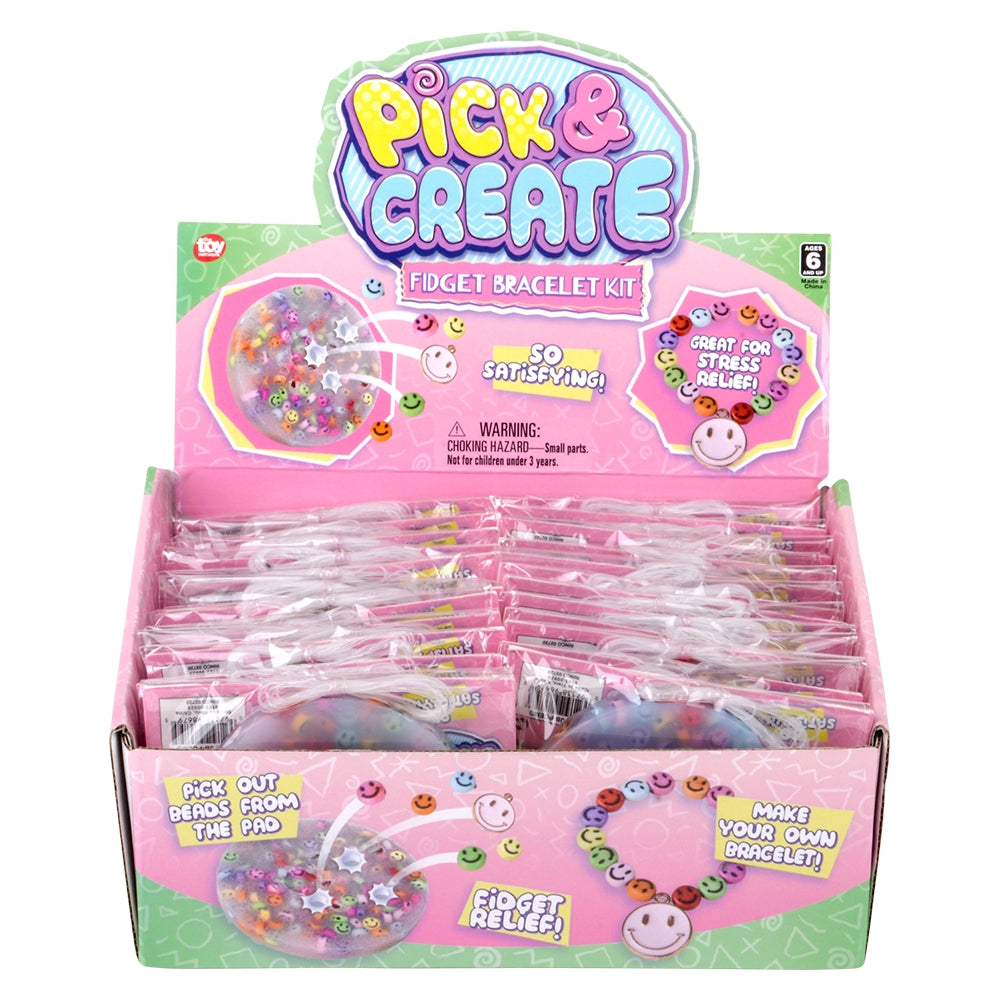 Fidget Bracelet Smile Beaded Bracelet (24 PC Display)