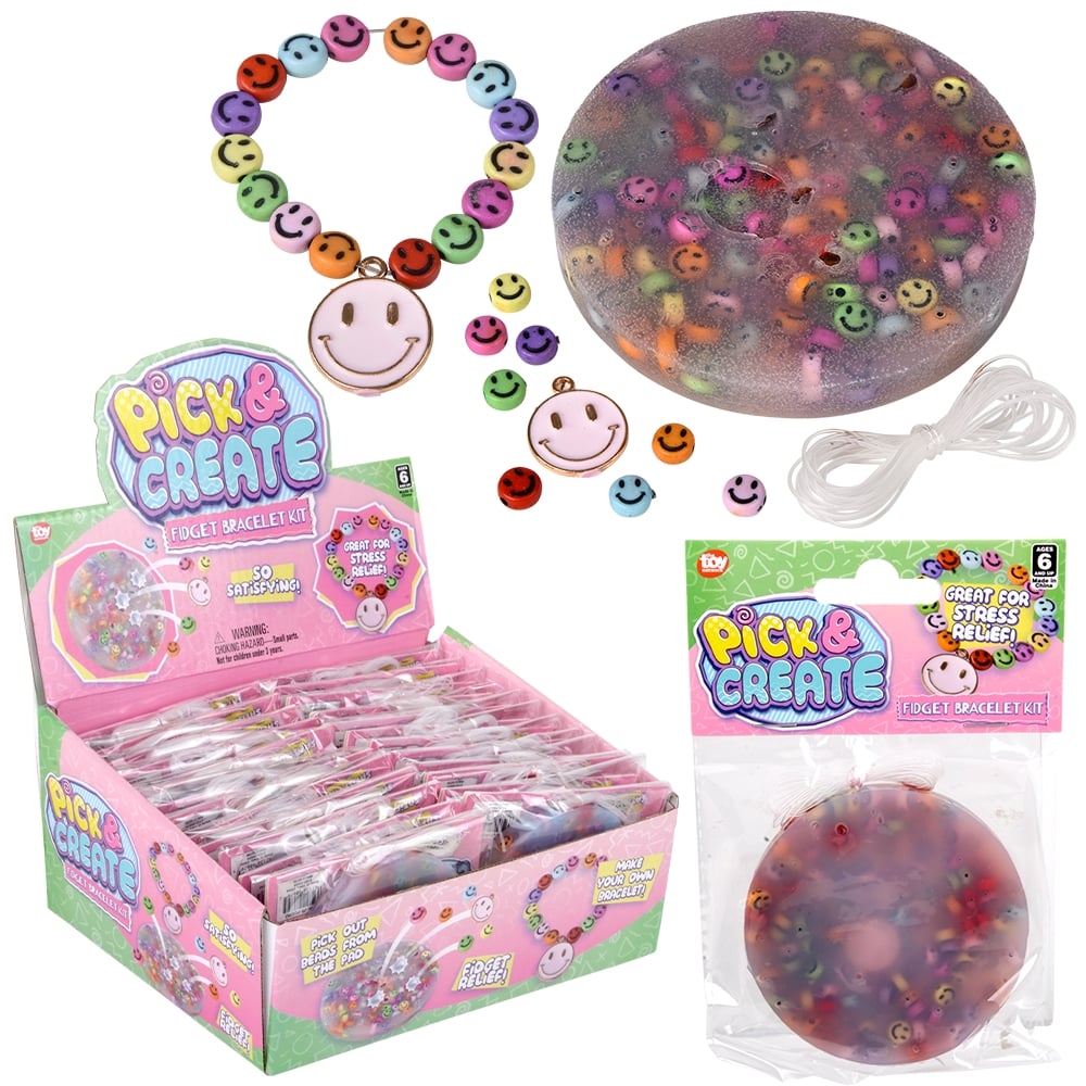 Fidget Bracelet Smile Beaded Bracelet (24 PC Display)