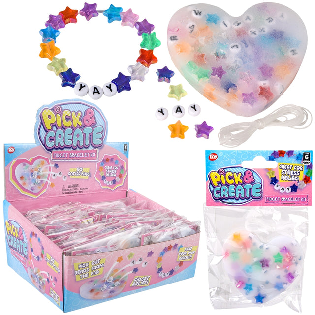 Heart Beaded Fidget Bracelet (24 PC Display)