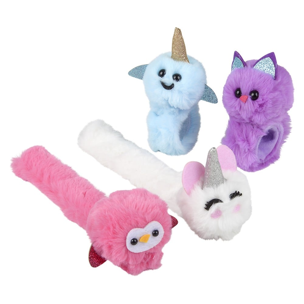 Plush Animal Slap Bracelets 8" (1 DZ)