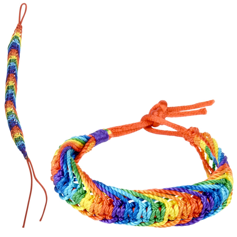 Rainbow Chunky Friendship Bracelet 7"