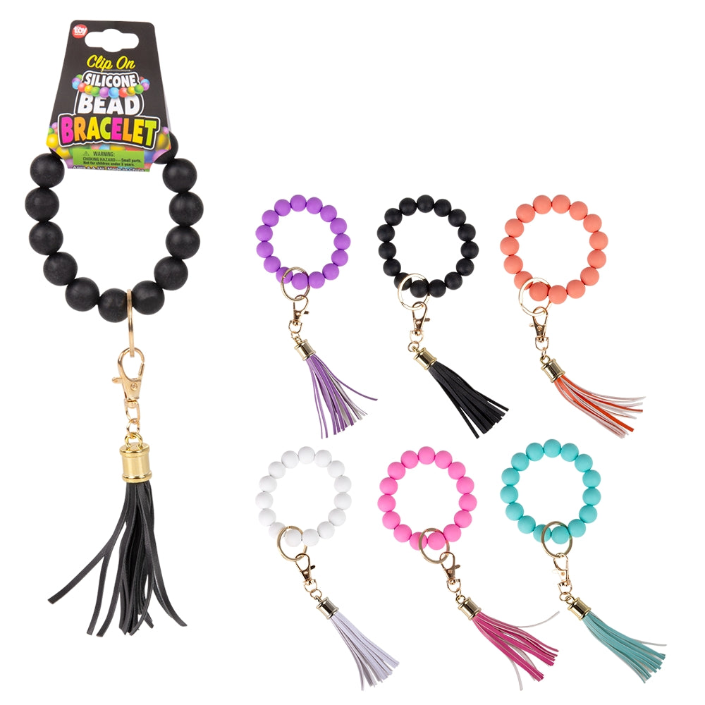 Silicone Bead Clip On Bracelet (1 DZ)