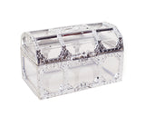 4" x2 3/4" x 2.5"  Inch Silver Treasure Chest Gift Favor Box - Pack of 12