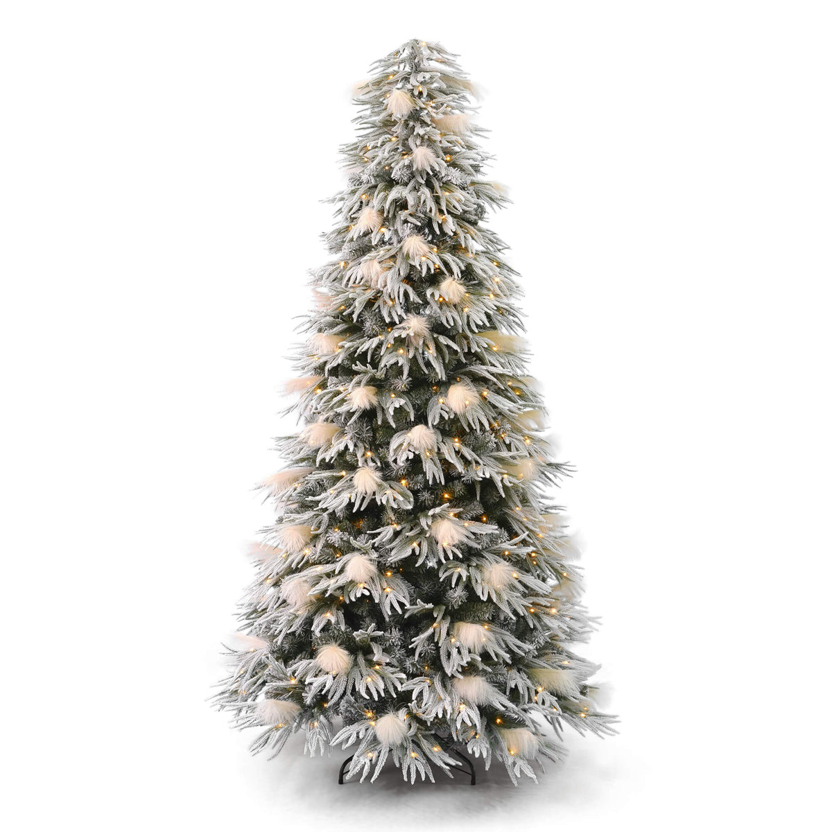 7.5' Pine and Pampas Artificial Christmas Tree with 550 Warm White LED Lights