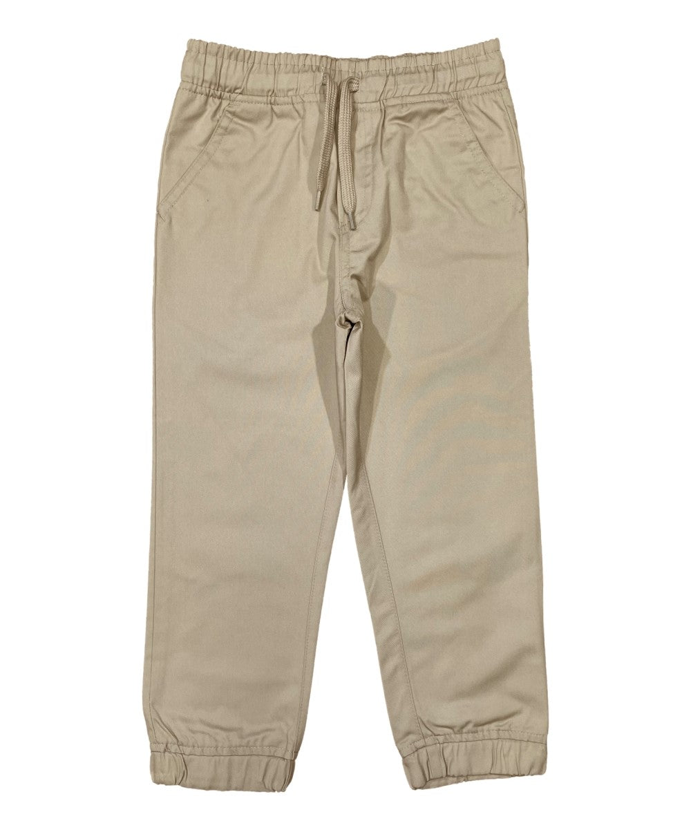 Boy Jogger School Uniform Pants Polyester Cotton Fabric - Navy, Khaki, Pull On, Elastic Waistband, 4-16 (1 Pair)