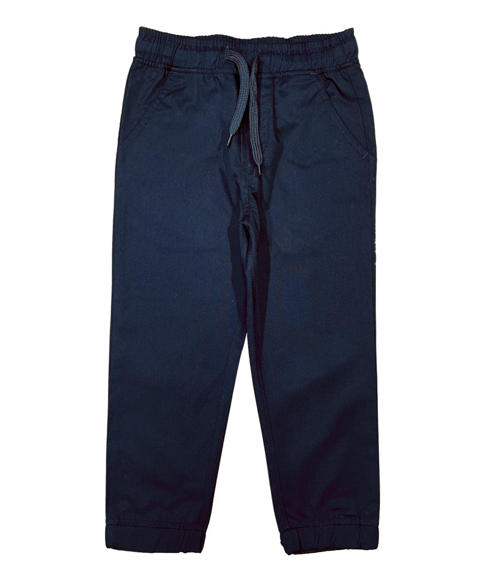 Boy Jogger School Uniform Pants Polyester Cotton Fabric - Navy, Khaki, Pull On, Elastic Waistband, 4-16 (1 Pair)