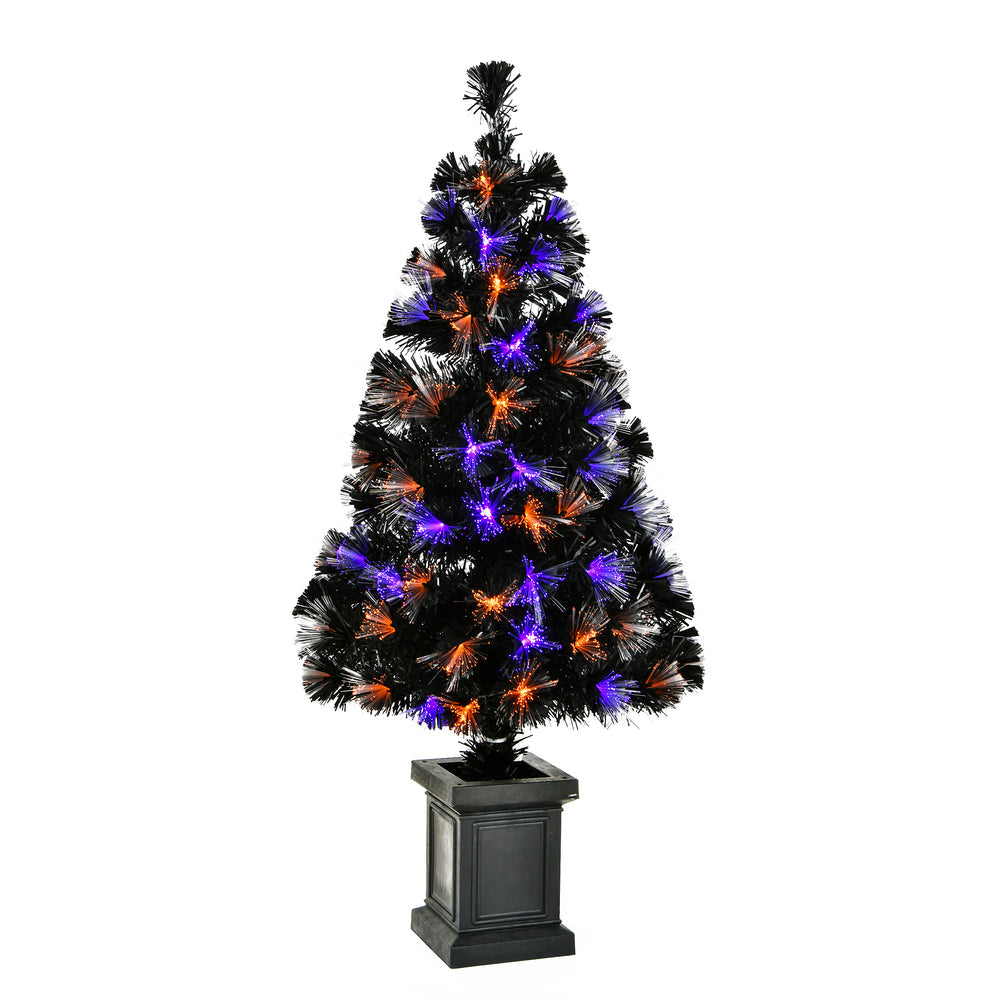 4 ft. Pre-Lit Black Halloween Tree with LED Lights