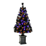 4 ft. Pre-Lit Black Halloween Tree with LED Lights
